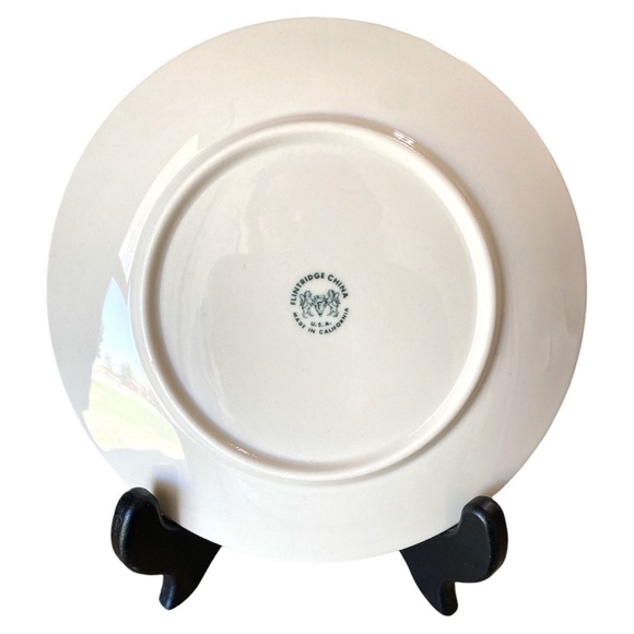 Flintridge Marlys Coupe Bread and Butter Plate Brown Pink Rose Platinum Trim - Picture 3 of 3